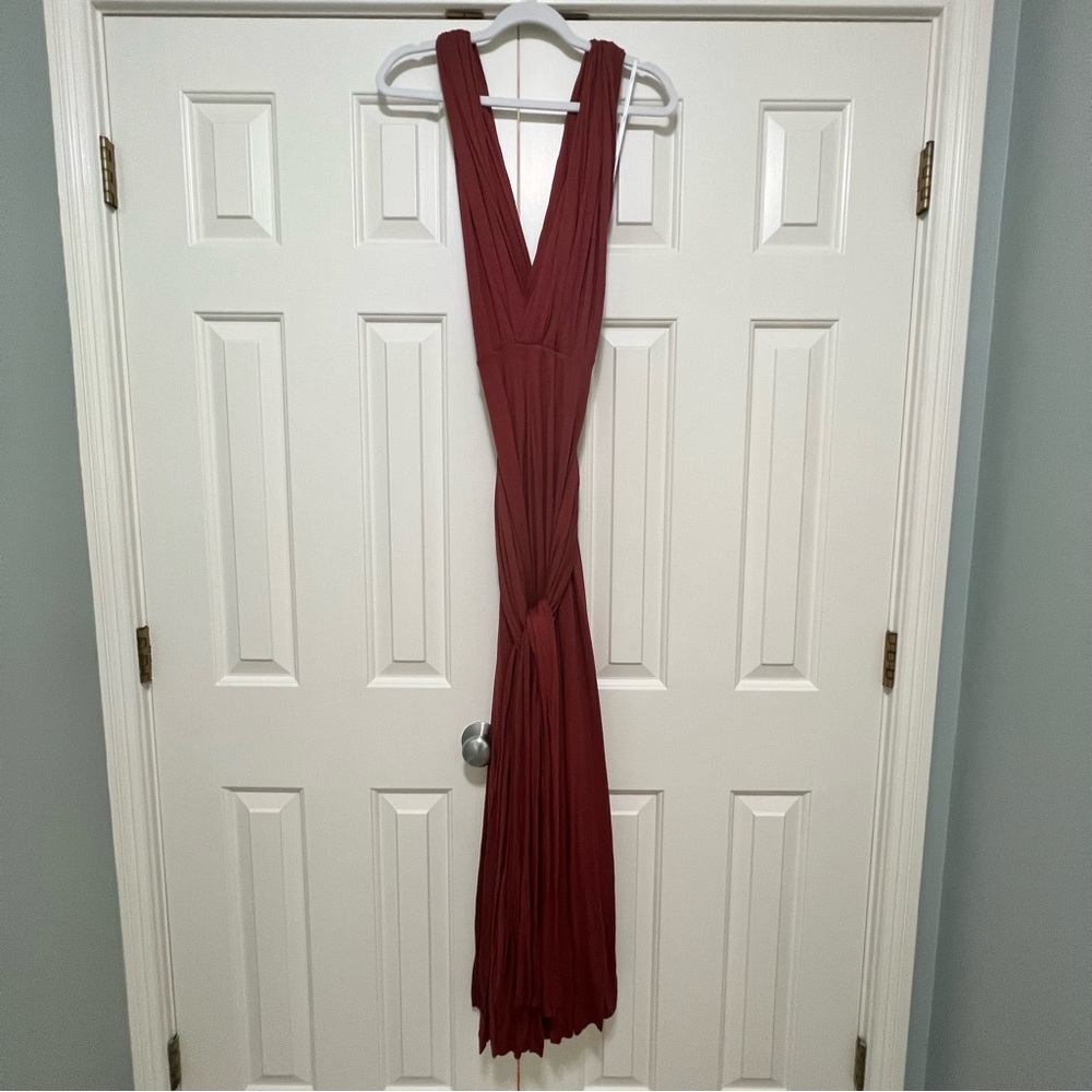 Lulu's Rust Red Convertible Jumpsuit - Picture 2 of 3